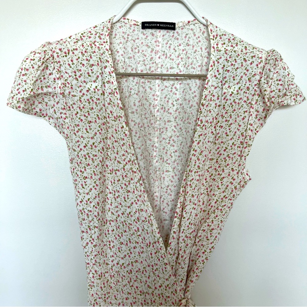 Brandy Melville Robbie Wrap Dress Pink Floral